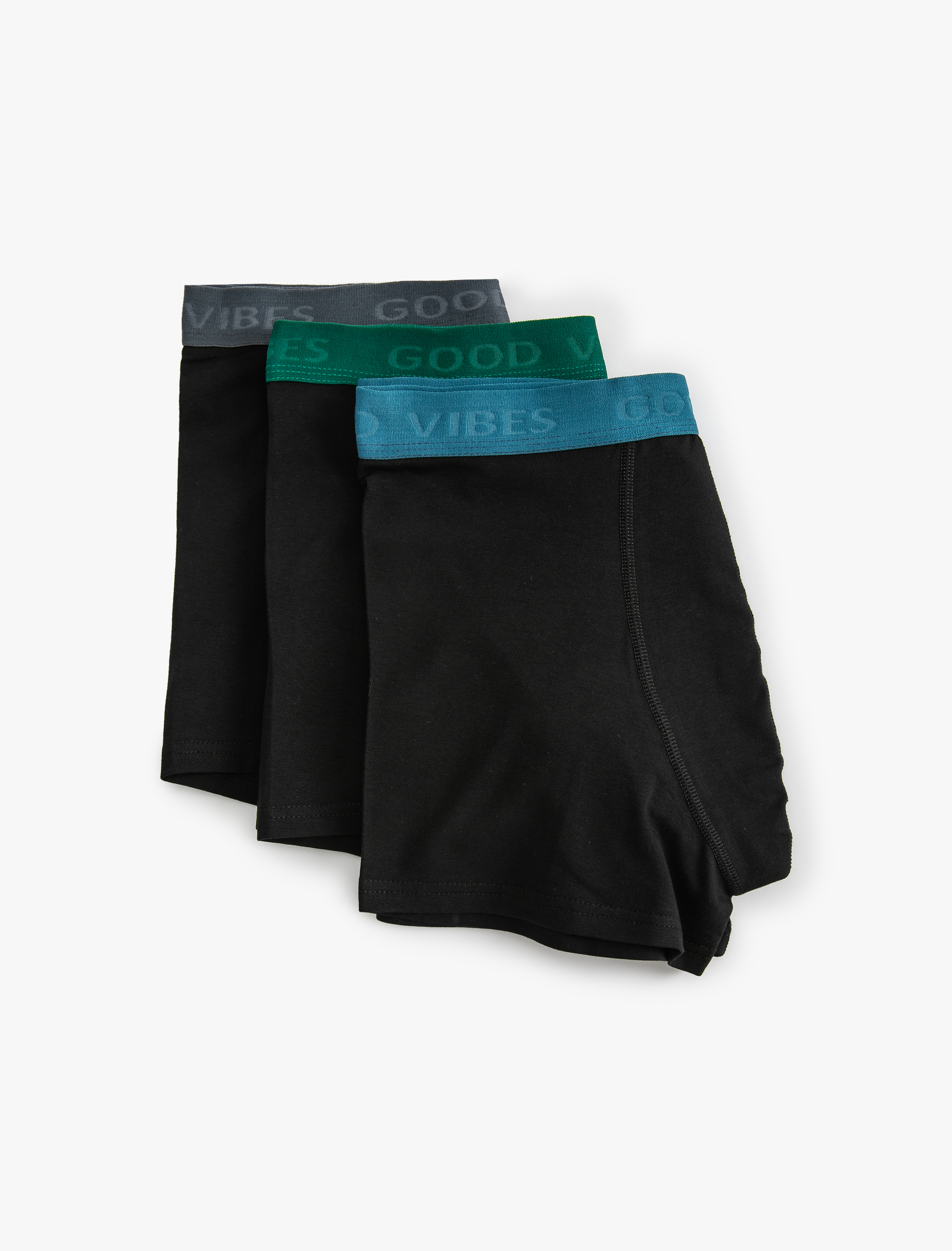 Slogan Baskılı Pamuklu 3'lü Boxer Seti