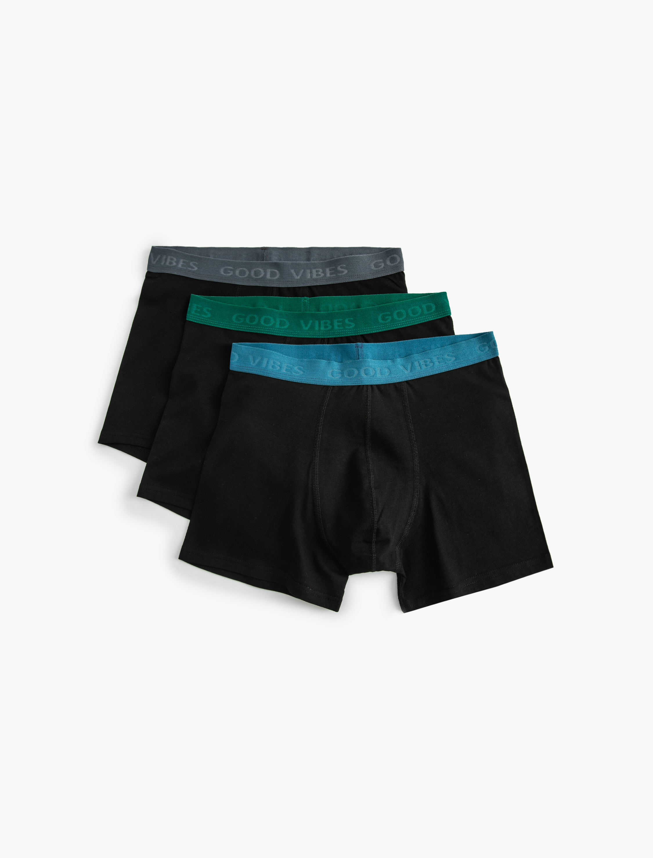 Slogan Baskılı Pamuklu 3'lü Boxer Seti