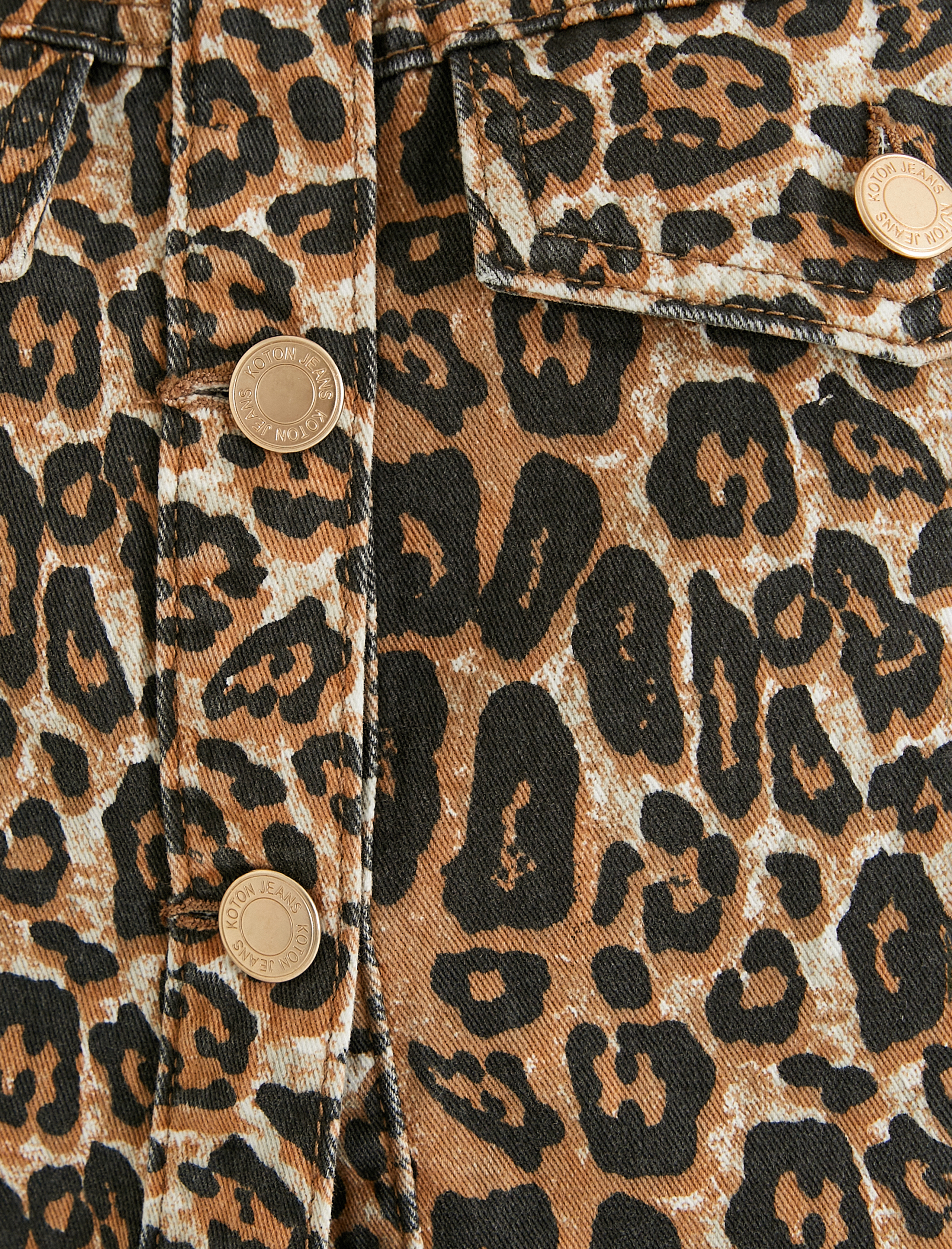   Leopar Kot Bluz Düğmeli Gömlek Yaka Cepli Sırtı Açık Kolsuz