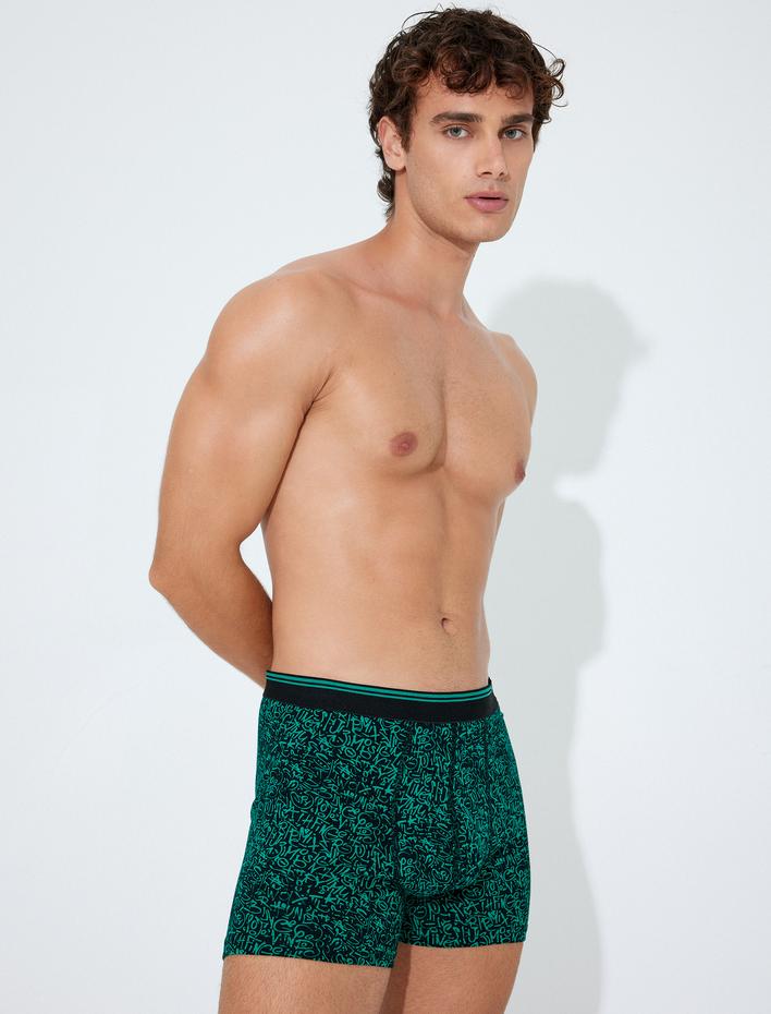  Baskılı Pamuklu 3'lü Boxer Seti