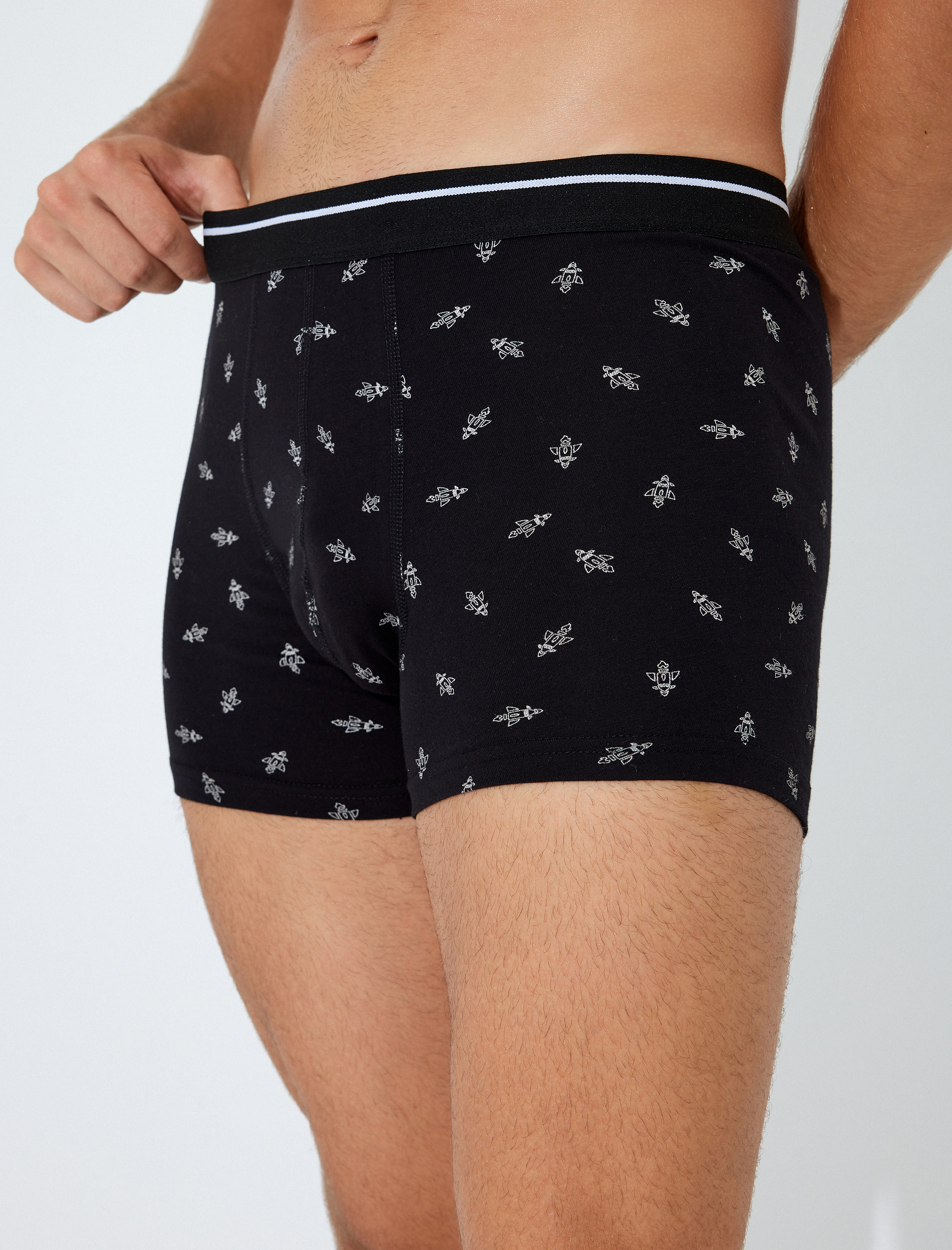 Slogan Baskılı Pamuklu 3'lü Boxer Seti