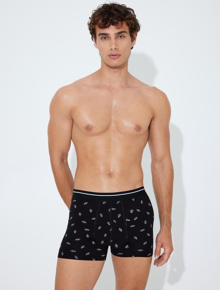  Slogan Baskılı Pamuklu 3'lü Boxer Seti