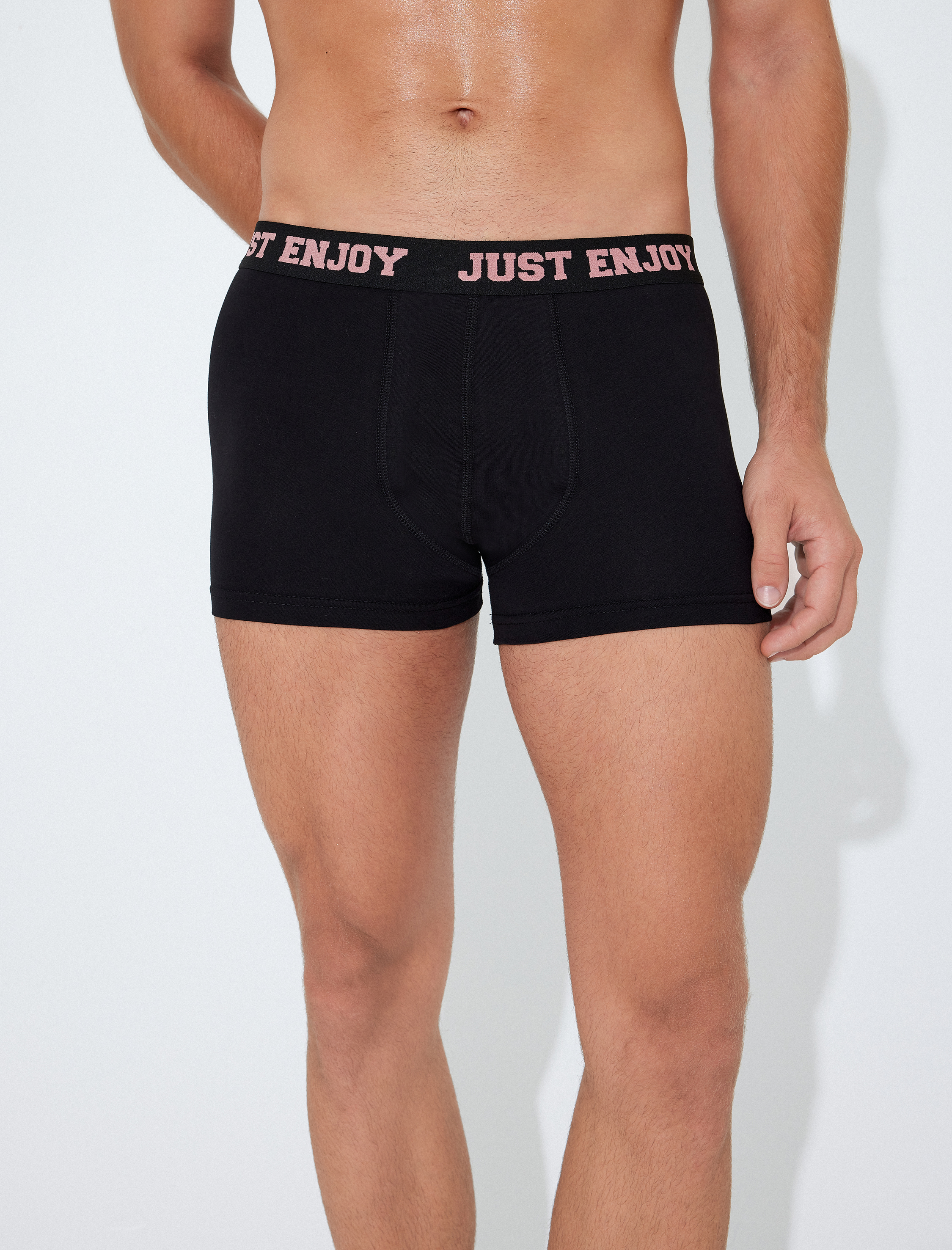 Slogan Baskılı Pamuklu 3'lü Boxer Seti