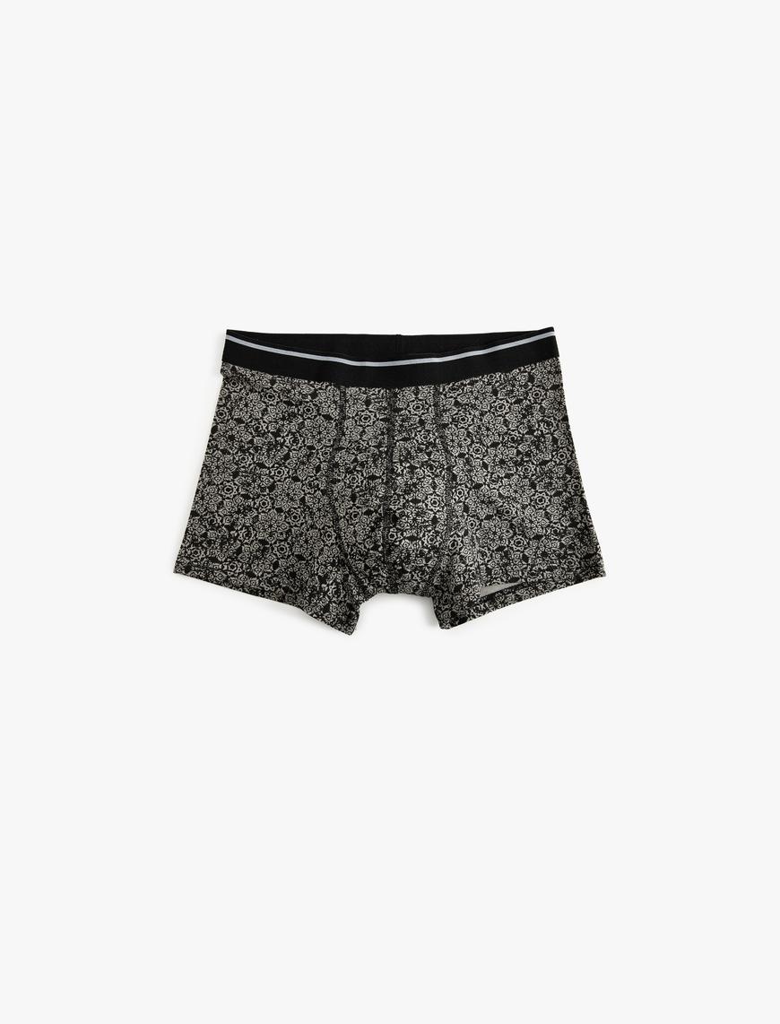   3'lü Boxer Seti Slim Fit Soyut Baskılı Pamuklu