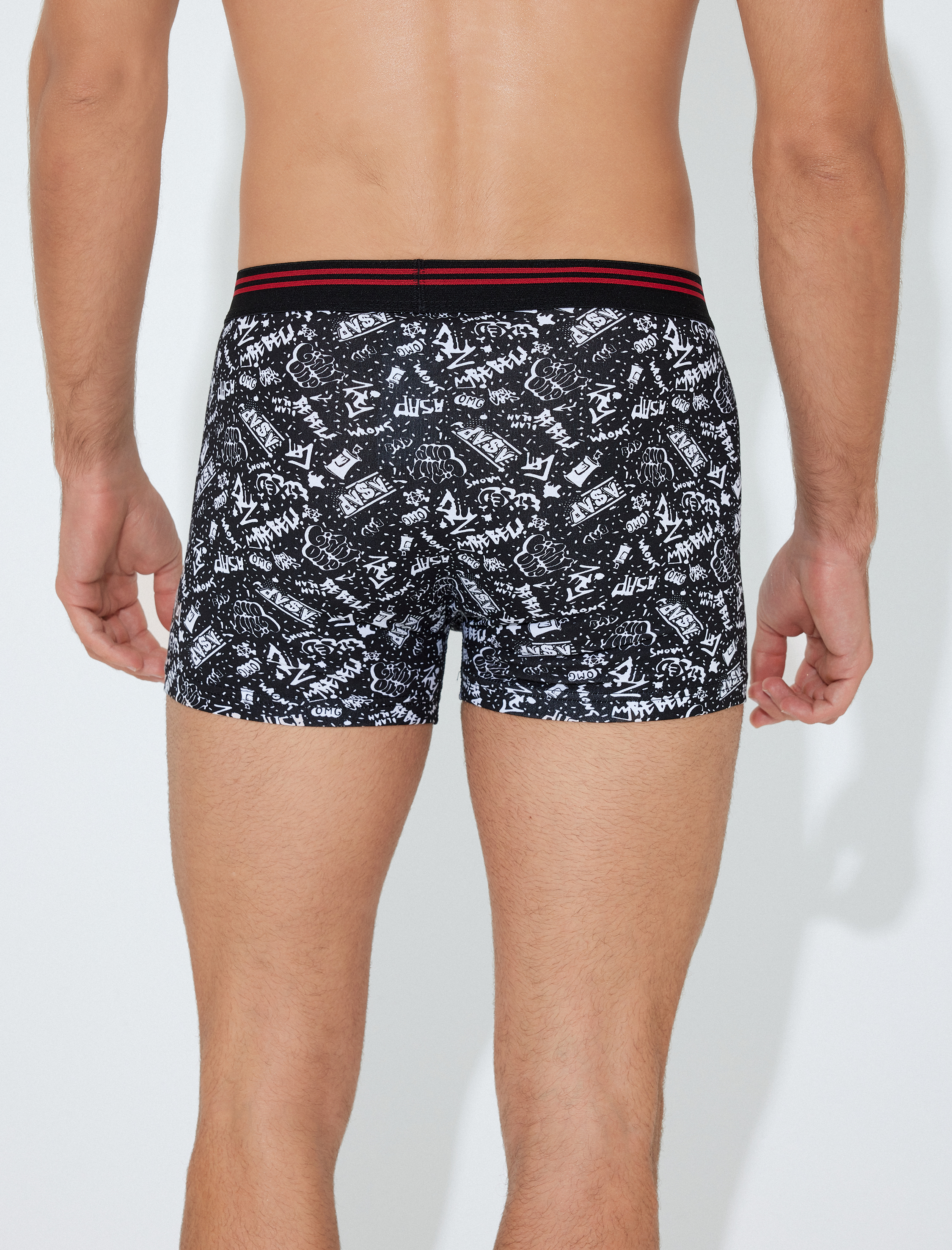 Desenli Pamuklu 3'lü Boxer Seti