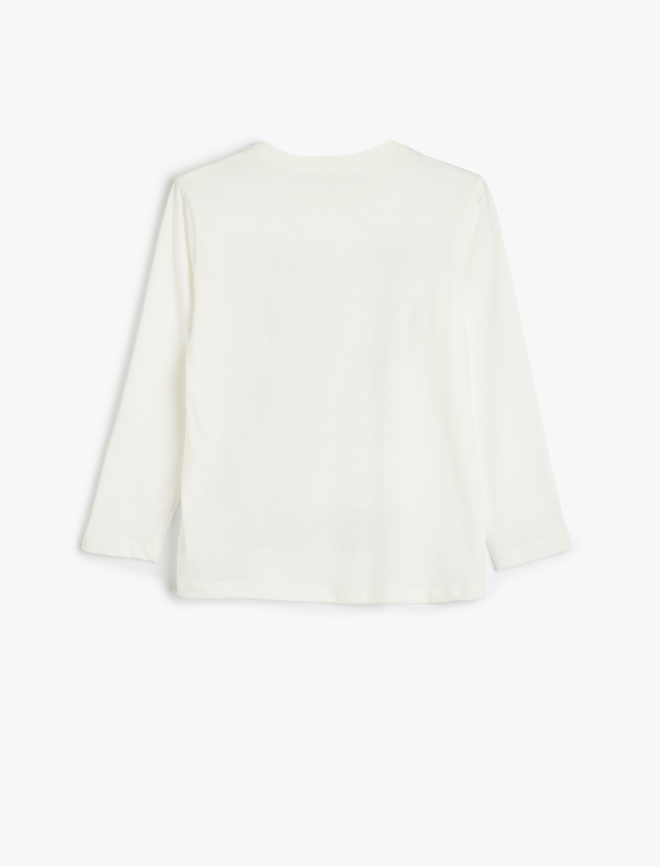  Erkek Çocuk Dinozor Baskılı Bisiklet Yaka Uzun Kollu Pamuklu Tişört