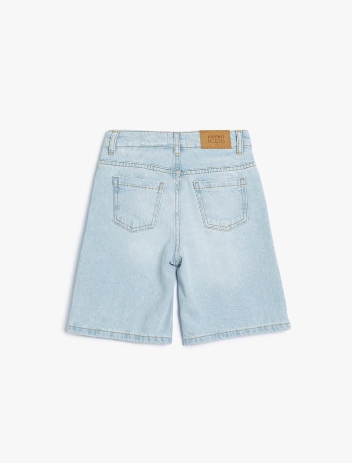 Kız Çocuk Basic Kot Şort Cepli Pamuklu