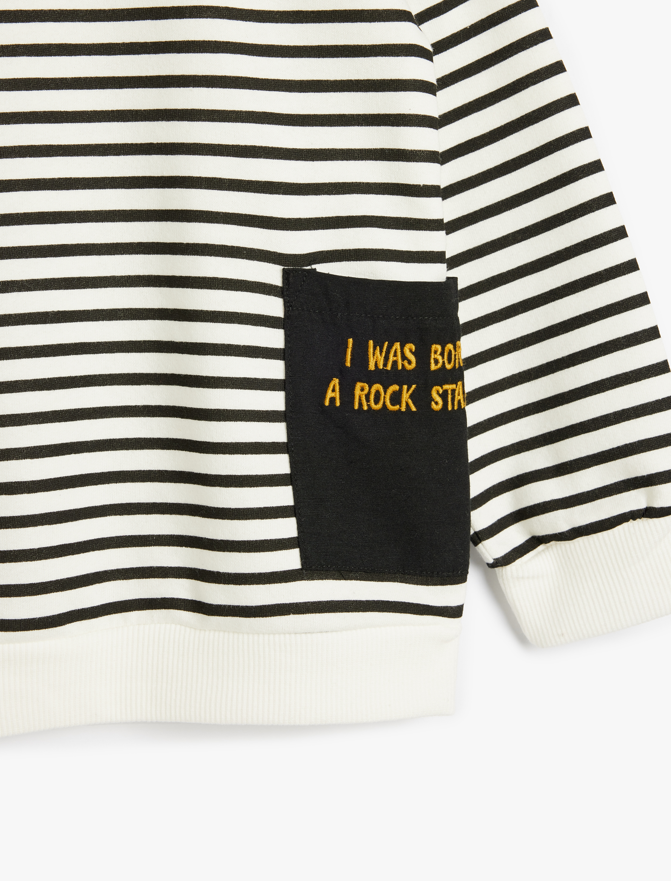  Erkek Bebek Çizgili Kazak Uzun Kollu Yuvarlak Yaka Cep Detaylı Pamuklu Şardonlu