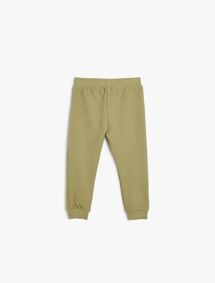 Erkek Bebek Basic Eşofman Altı Dokulu Beli Bağlamalı Pamuklu