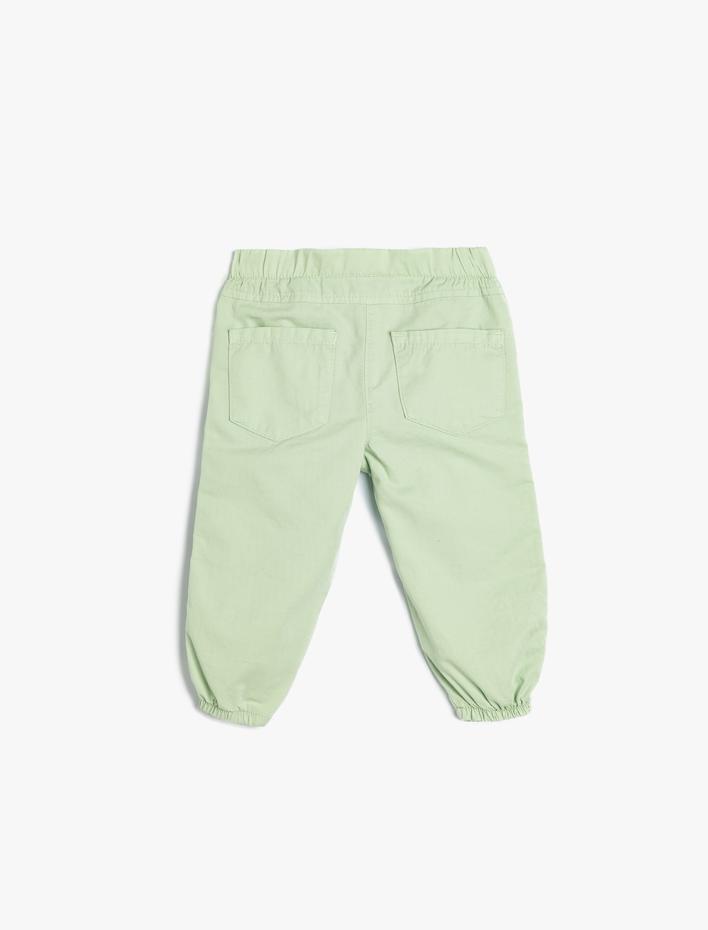 Kız Bebek Paraşüt Pantolon Beli Lastikli Cepli Pamuklu
