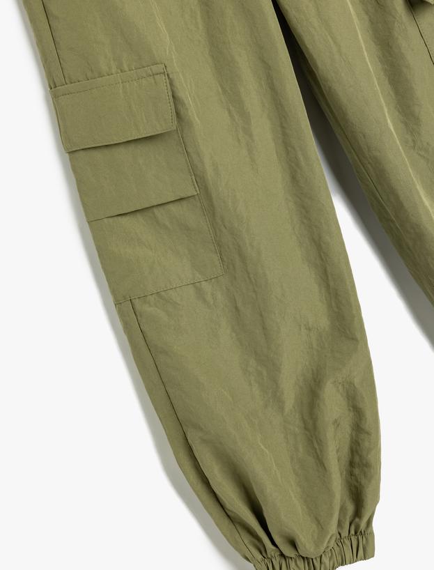 Jogger Paraşüt Pantolon Cep Detaylı Beli Lastikli_2