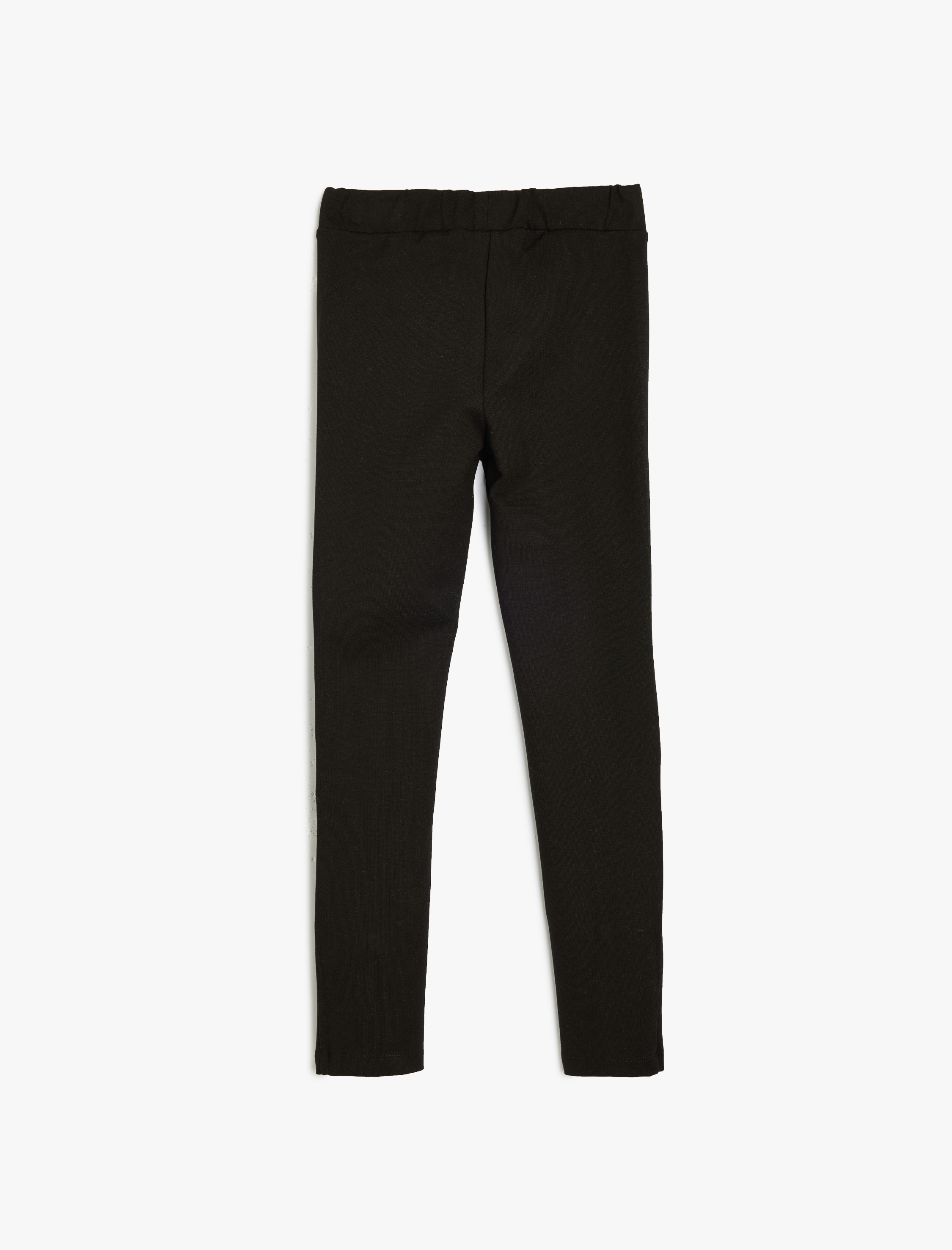  Kız Çocuk Beli Lastikli Dikiş Detaylı Viskon Karışımlı Basic Tayt