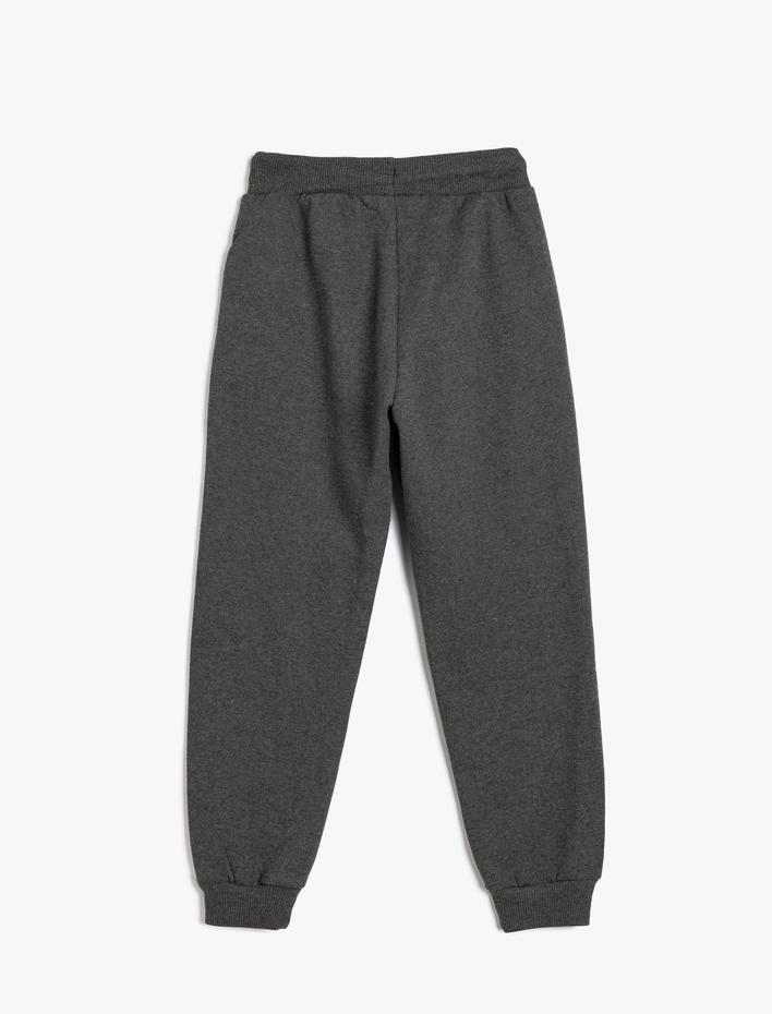 Erkek Çocuk Jogger Eşofman Altı Slogan Baskılı Cepli Beli Bağlamalı