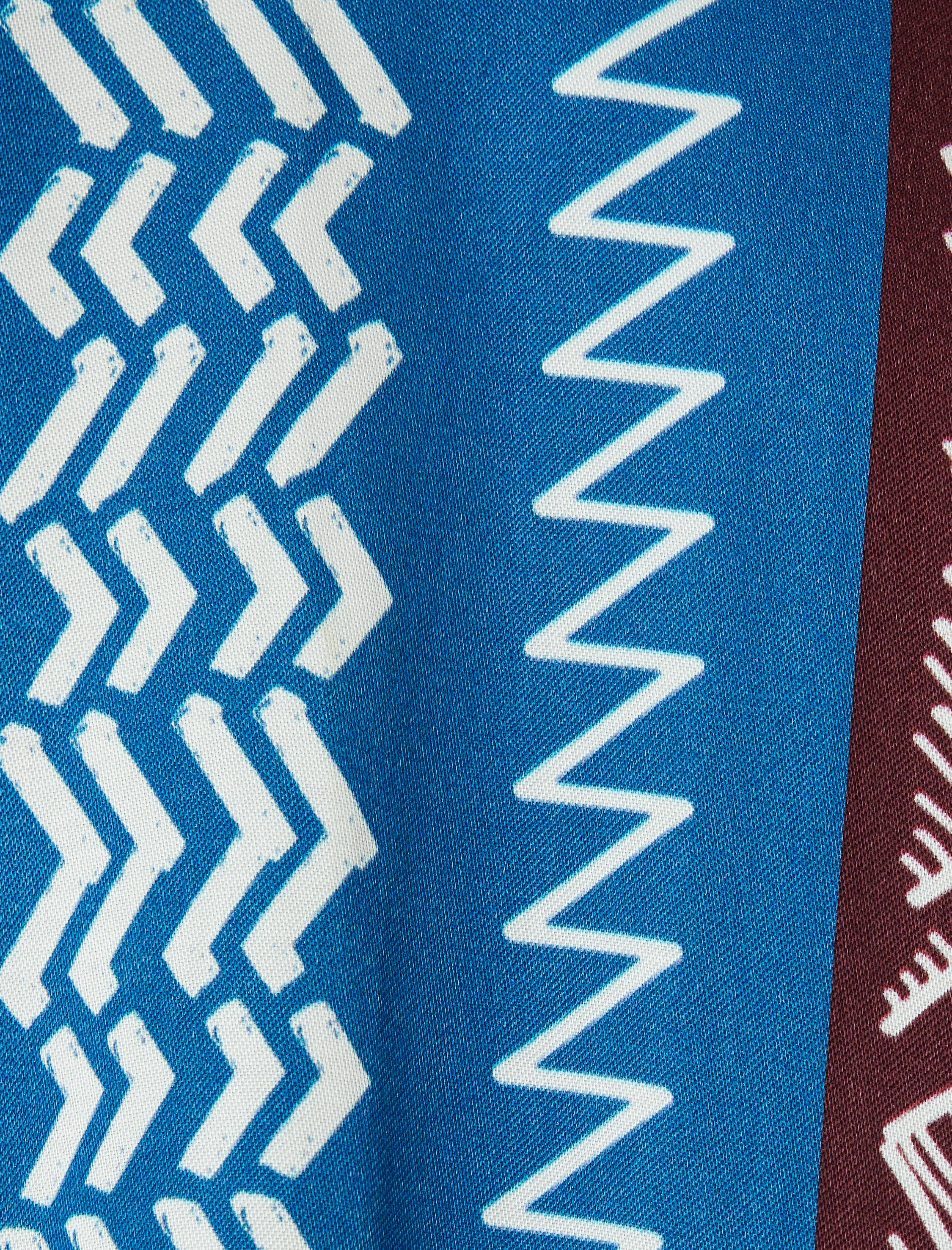   Kısa Kollu Gömlek Geometrik Baskılı Viskon Regular Fit