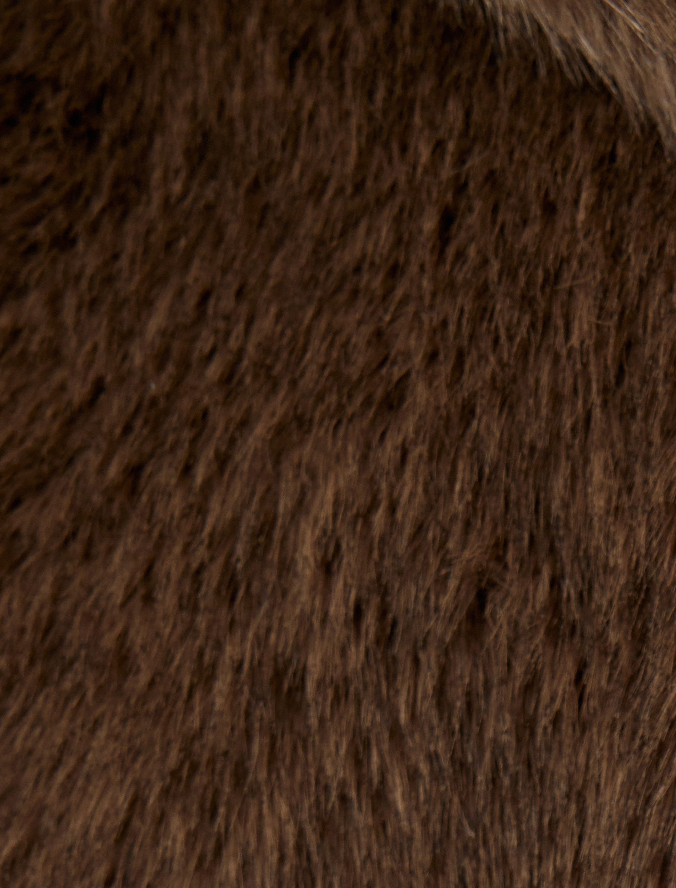   Uzun Kollu Kapüşonlu Cepli Peluş Oversize Kaban