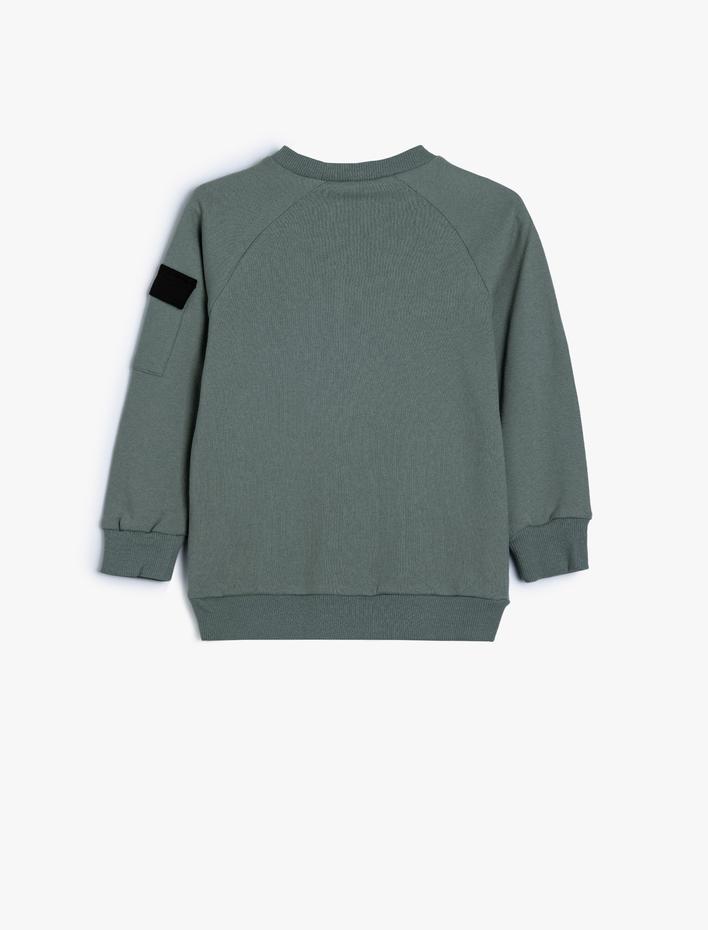 Erkek Çocuk Sweatshirt Cep Detaylı Bisiklet Yaka Uzun Kollu Pamuklu Şardonlu