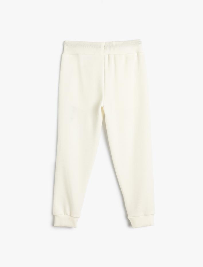 Erkek Çocuk Slogan Baskılı Beli Bağlamalı Jogger Eşofman Altı