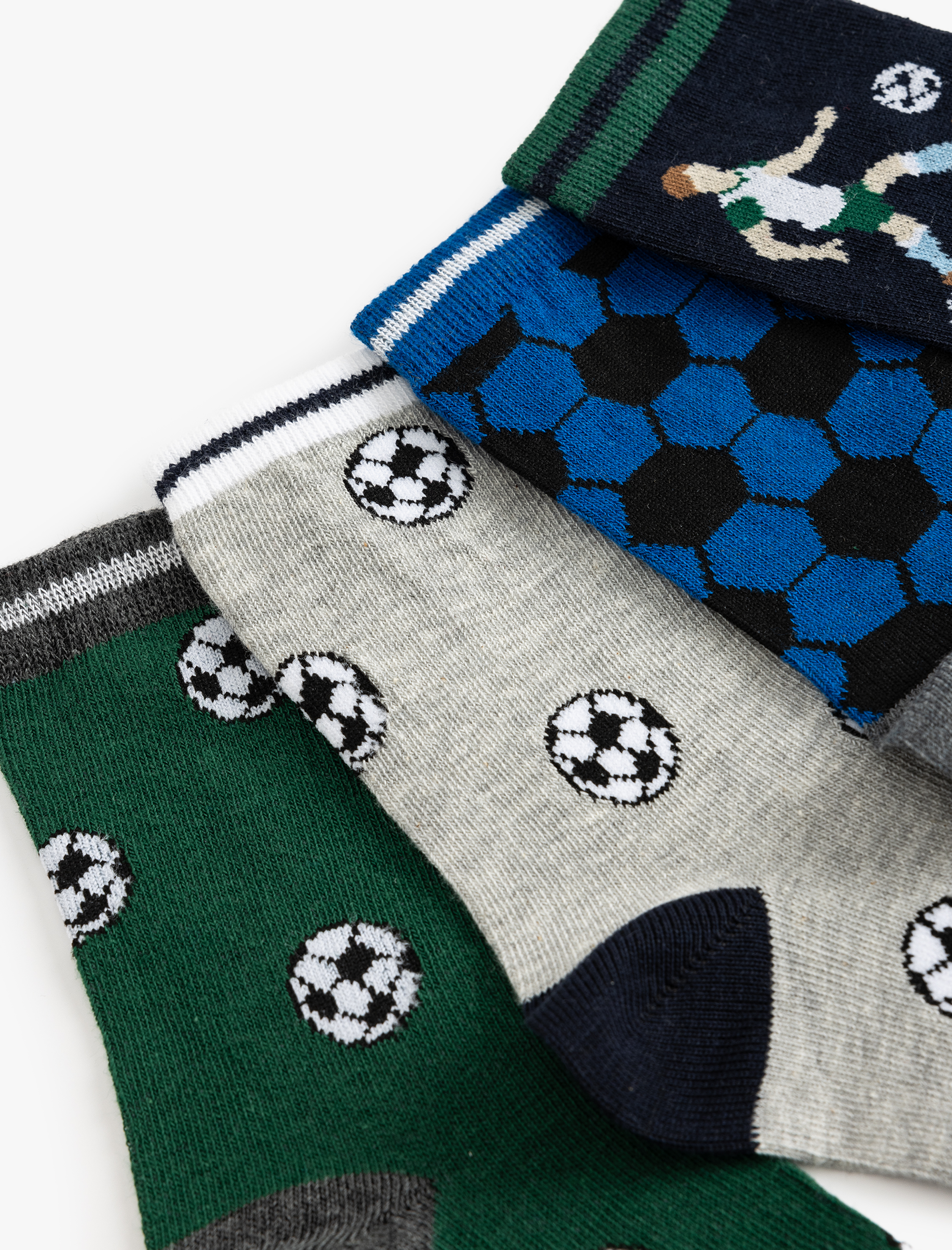  Erkek Çocuk Futbol Temalı Desenli 4’lü Çorap Seti