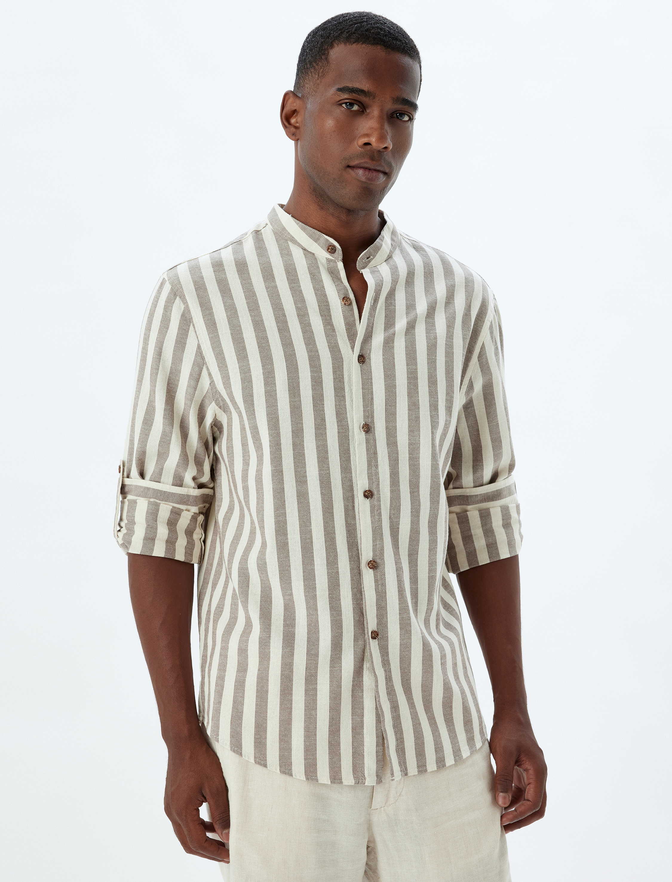   Hakim Yaka Gömlek Uzun Kollu Pamuklu Regular Fit