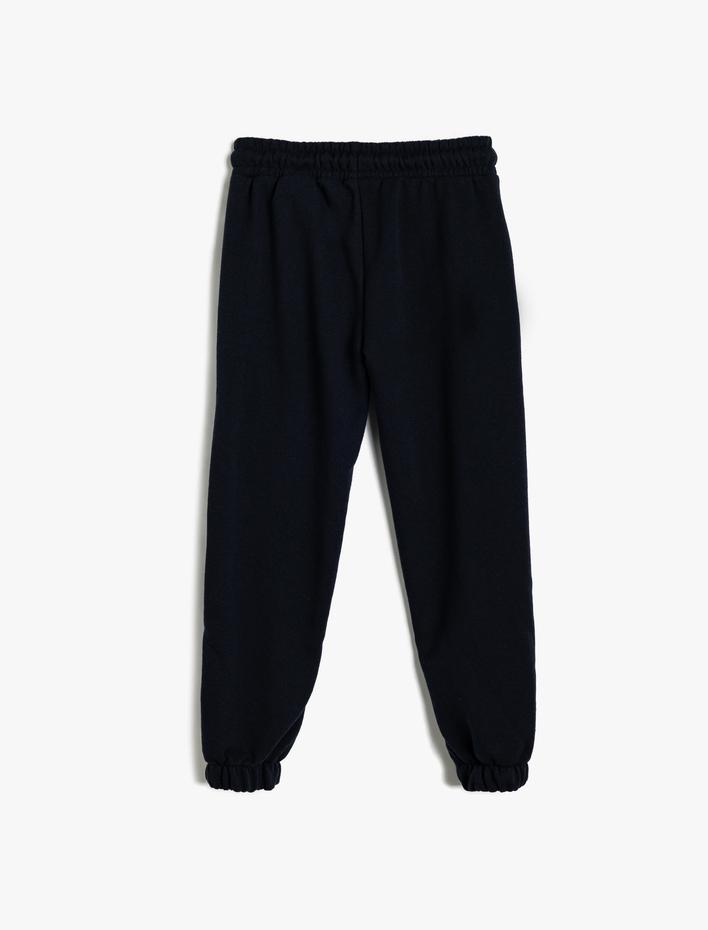 Erkek Çocuk Jogger Eşofman Altı Slogan Baskılı Cepli Beli Bağlamalı