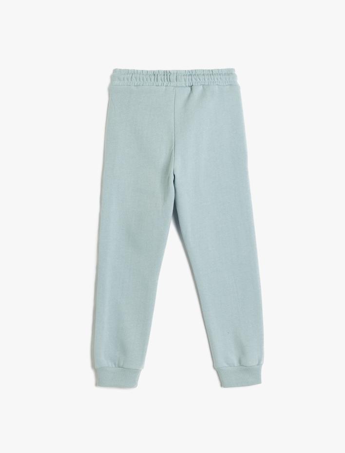 Erkek Çocuk Eşofman Altı Beli Bağlamalı Kolej Baskılı Cep Detaylı Şardonlu