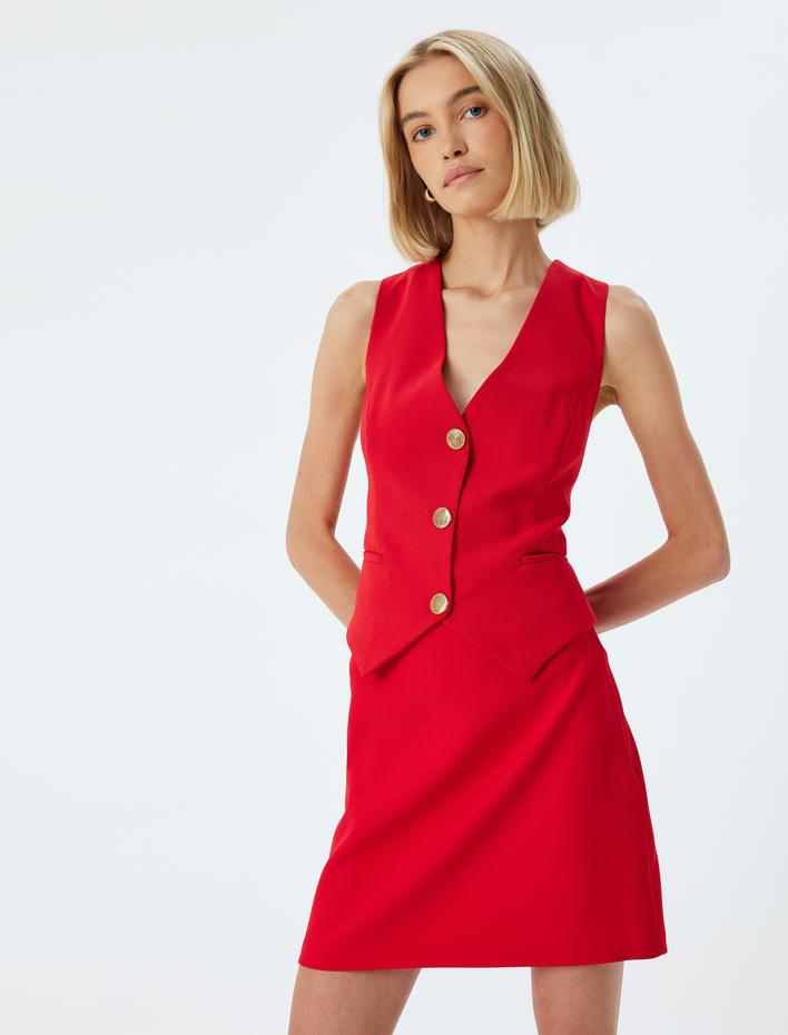  Yüksek Bel Mini Etek A Kesim