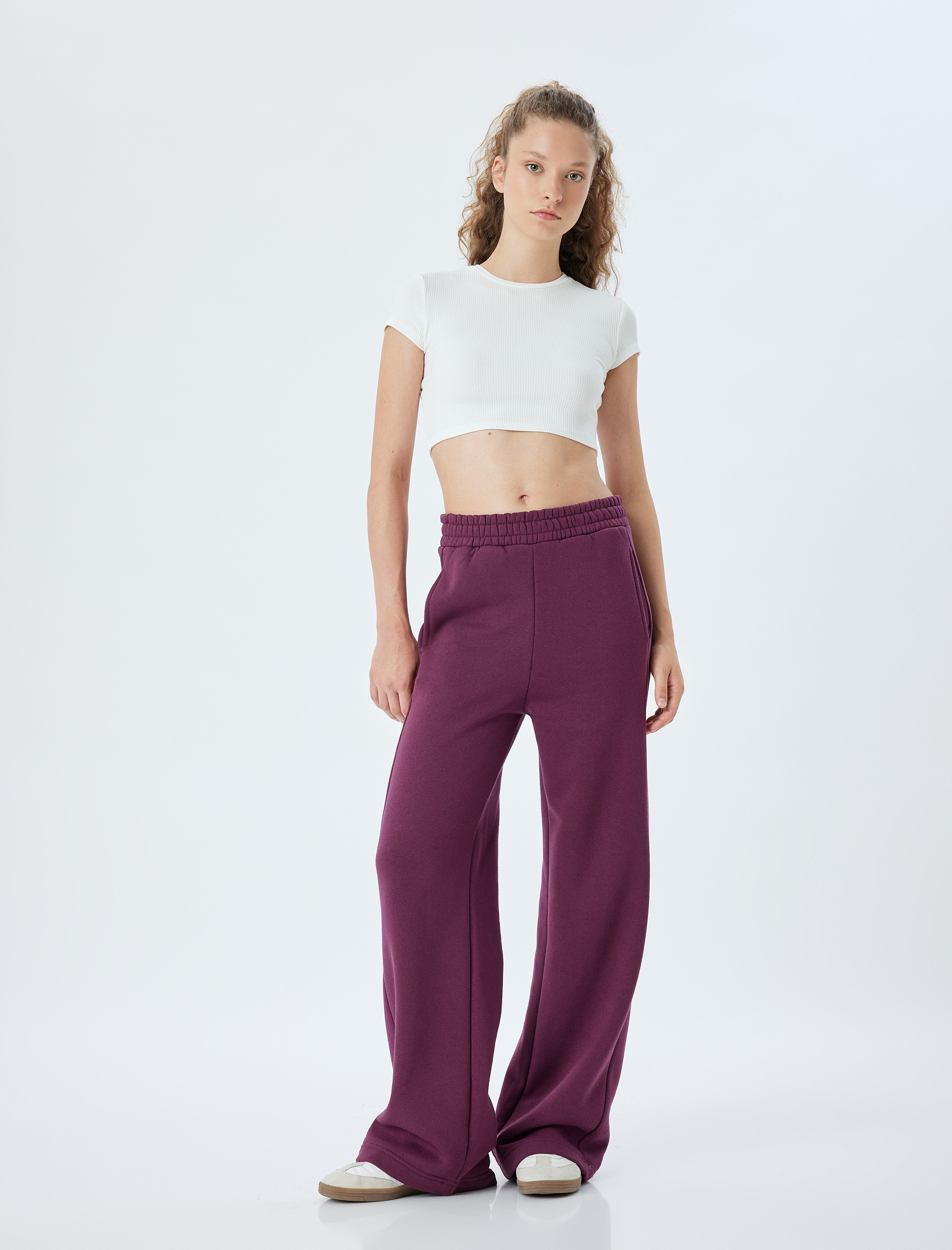   Bisiklet Yaka Kısa Kollu Slim Fit Crop Spor Tişört