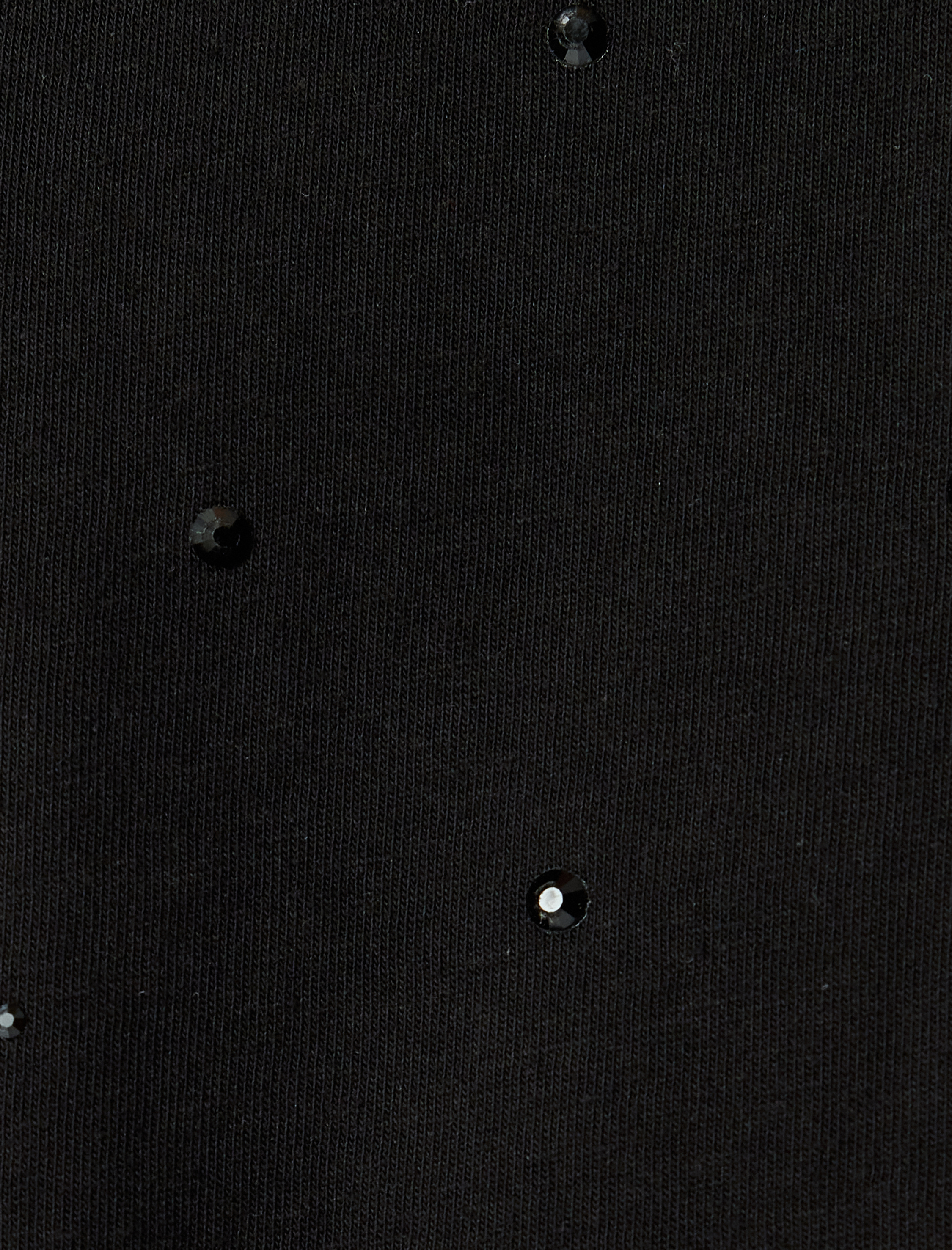   Oversize Tişört Bisiklet Yaka Taş Detaylı Kısa Kollu