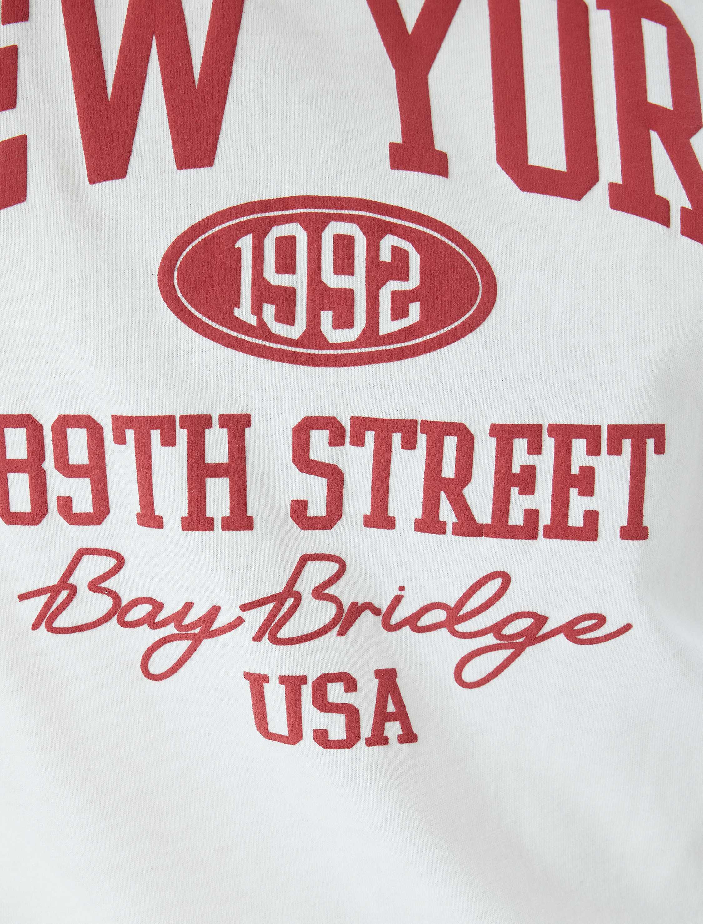 Kolej Baskılı Kısa Kollu Oversize Bisiklet Yaka Tişört