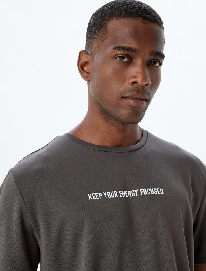  Spor Tişört Arkası Baskılı Bisiklet Yaka Kısa Kollu