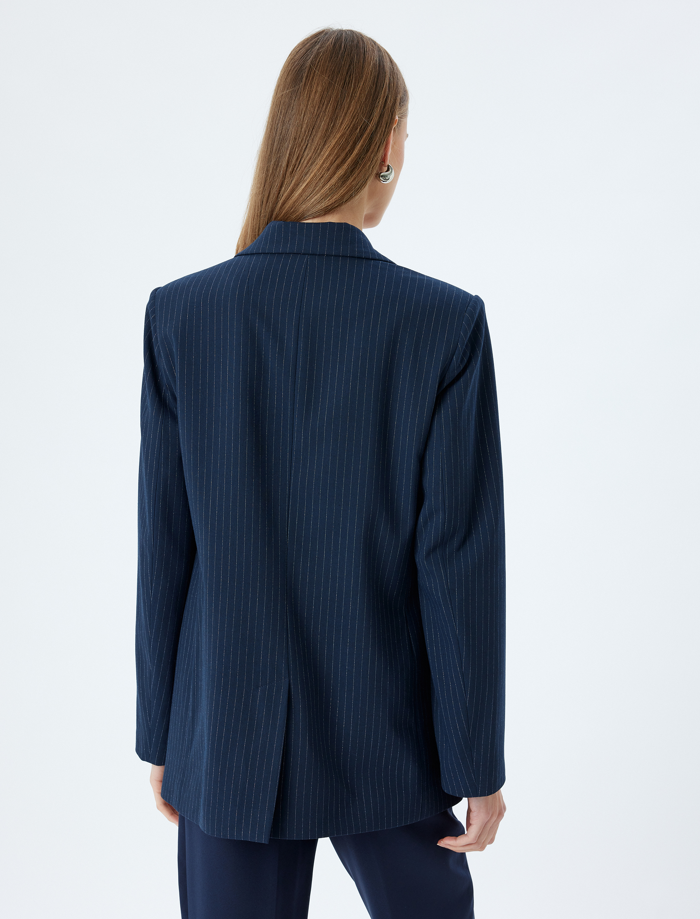   Blazer Ceket Kruvaze Düğmeli Cepli