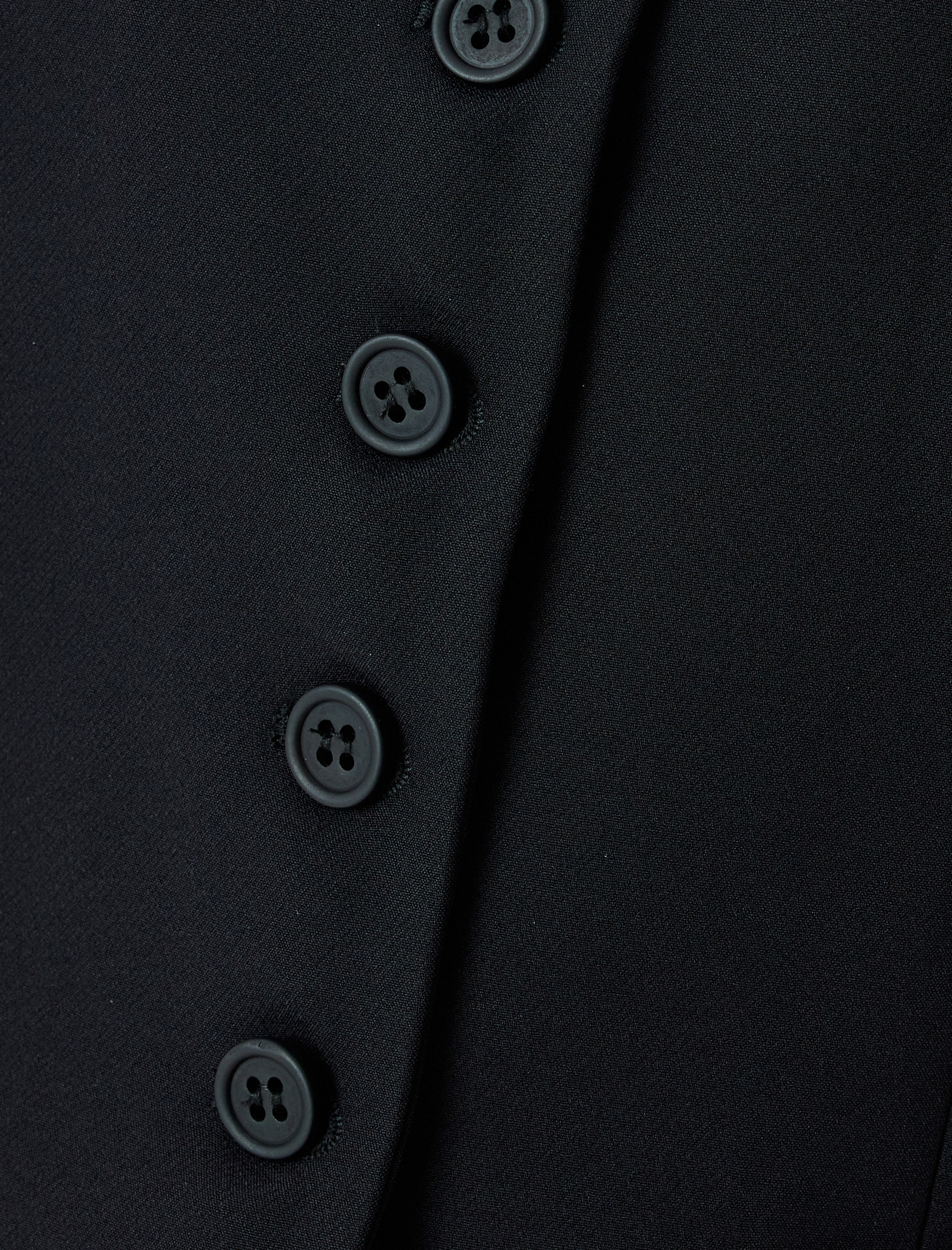   Kruvaze Düğmeli Cepli V Yaka Blazer Yelek