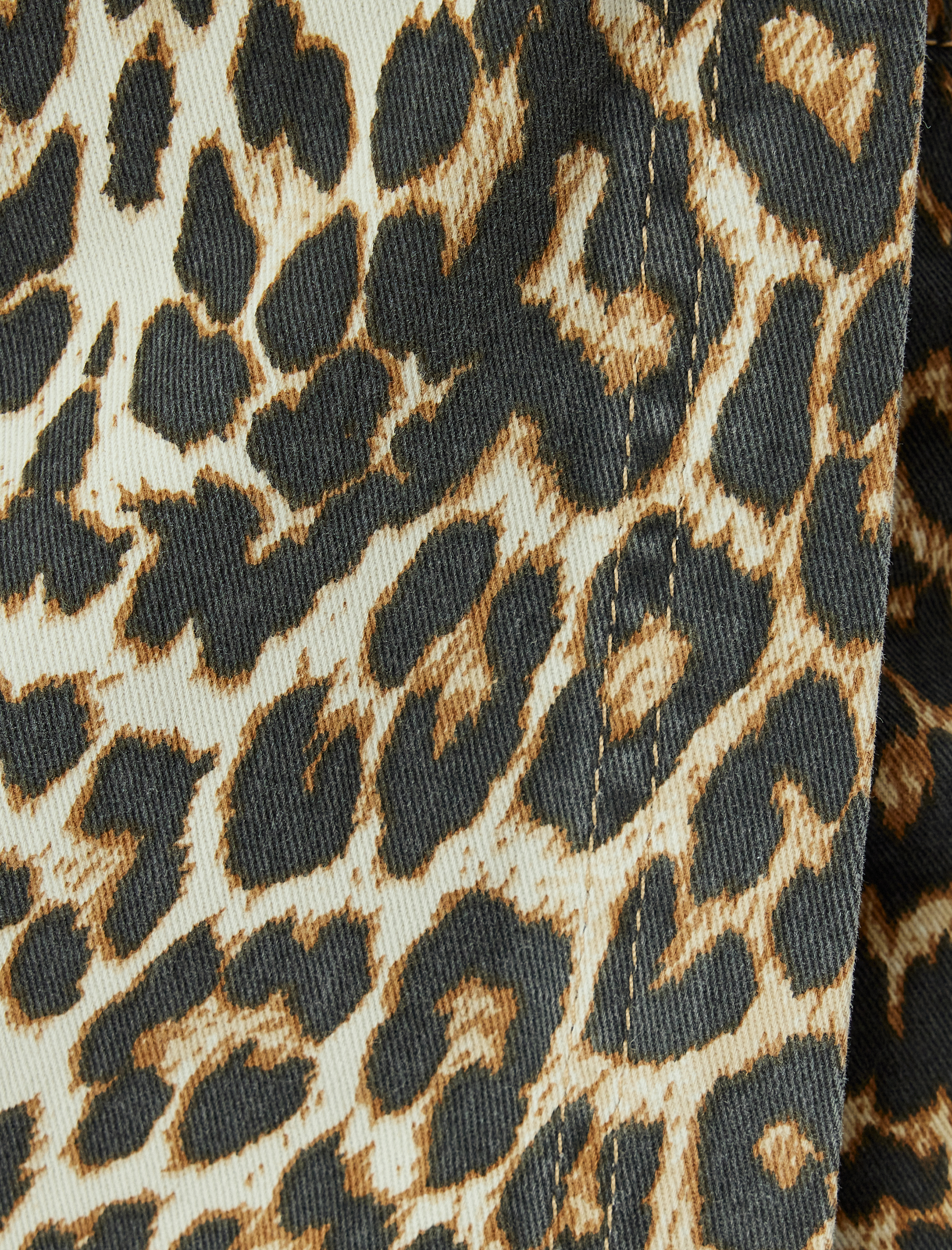   Mini Leopar Desenli Düğmeli Asimetrik Şort Etek