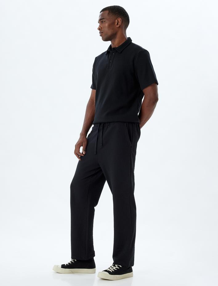  Eşofman Altı Beli Bağcıklı Cep Detaylı Pamuklu