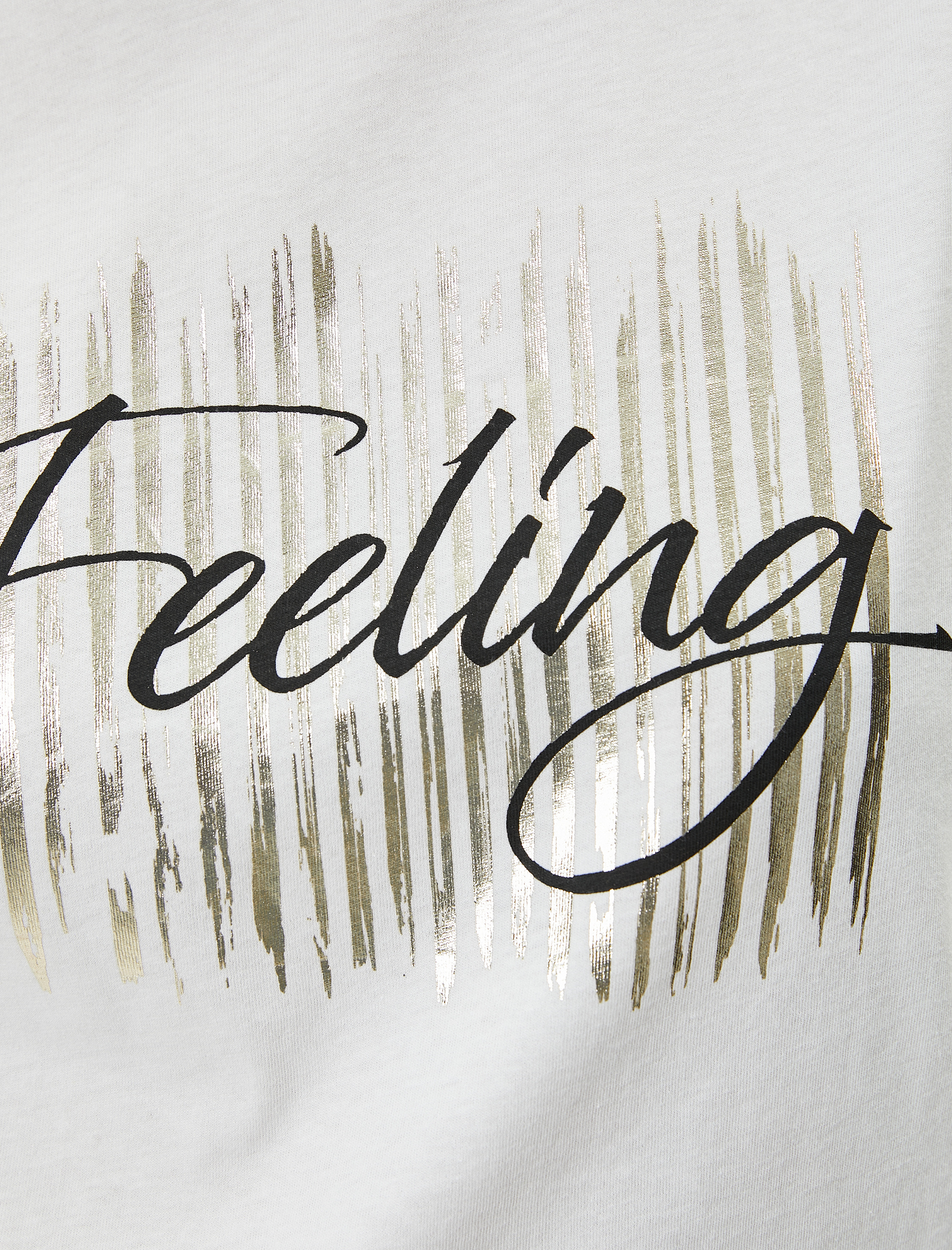   Baskılı Tişört Bisiklet Yaka Kısa Kollu Pamuklu