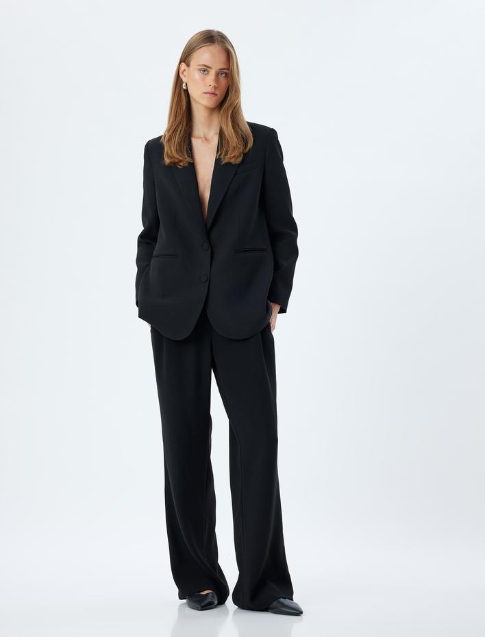  Bol Paça Pantolon Beli Lastikli Cepli Standart Bel