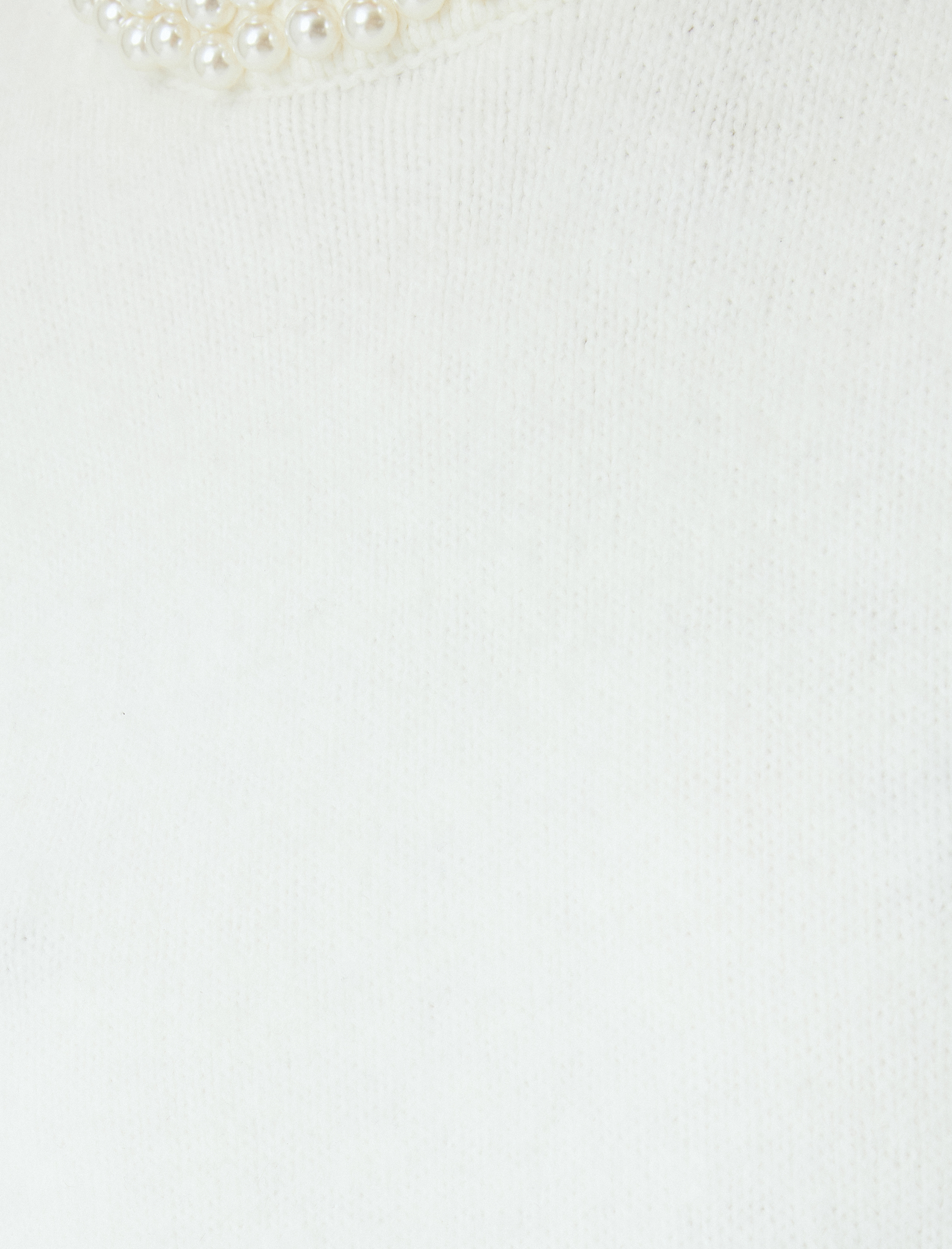   Triko Kısa Kollu Kazak Bisiklet Yaka İnci İşleme Detaylı