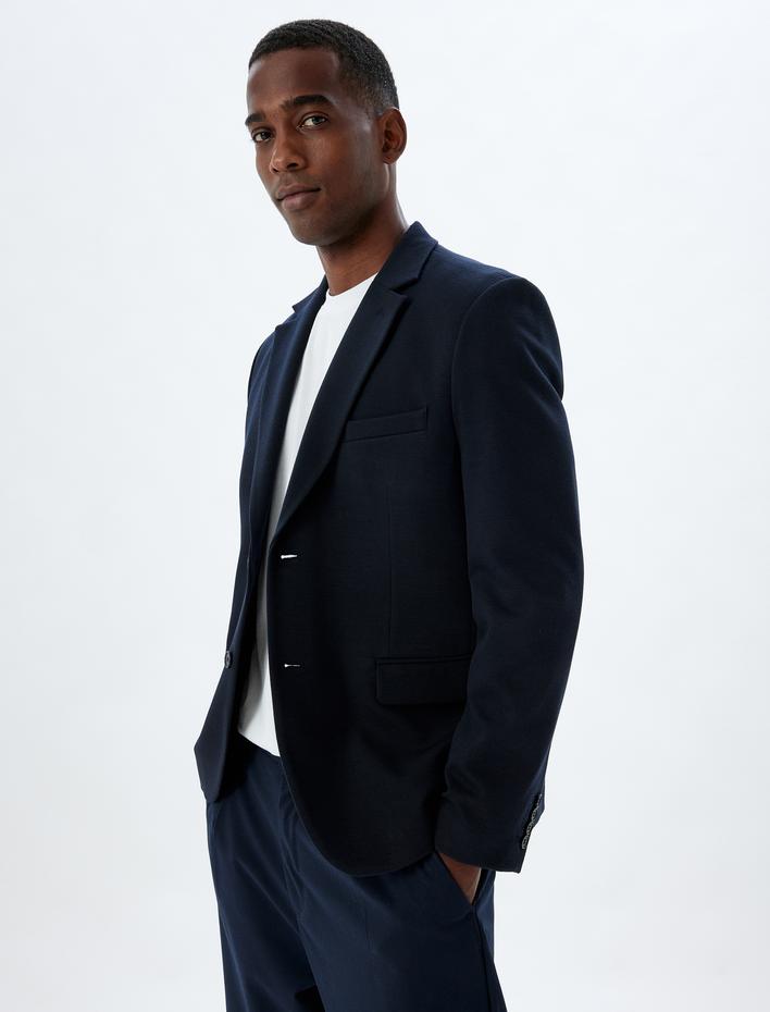  Blazer Ceket Slim Fit Kapaklı Cep Detaylı