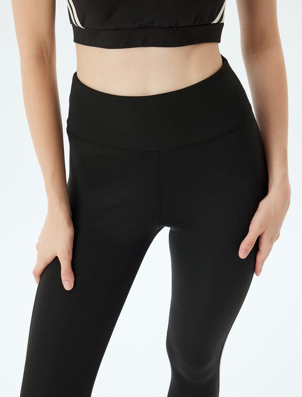 Spor Tayt Şerit Baskılı Normal Bel Skinny Fit_4