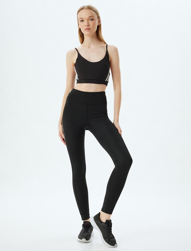 Spor Tayt Şerit Baskılı Normal Bel Skinny Fit_1