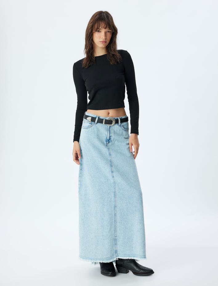  Uzun Kollu Basic Body Bisiklet Yaka Penye