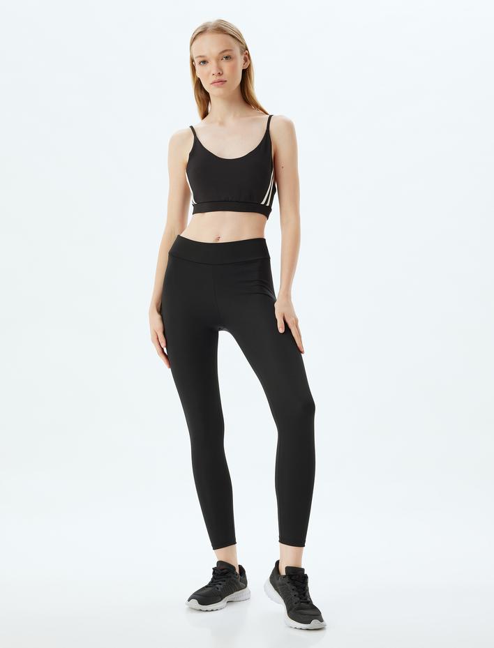  Basic Spor Tayt Yüksek Bel Skinny Fit İnterlok İnterlok