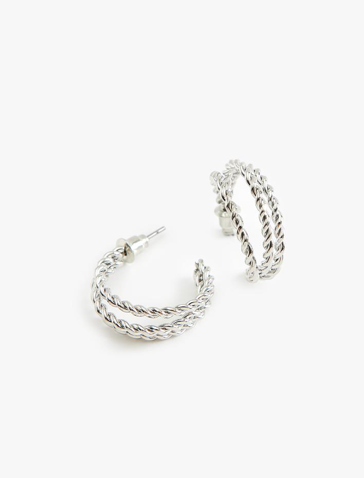 Kadın Halka Küpe Burgu Üç Sıralı