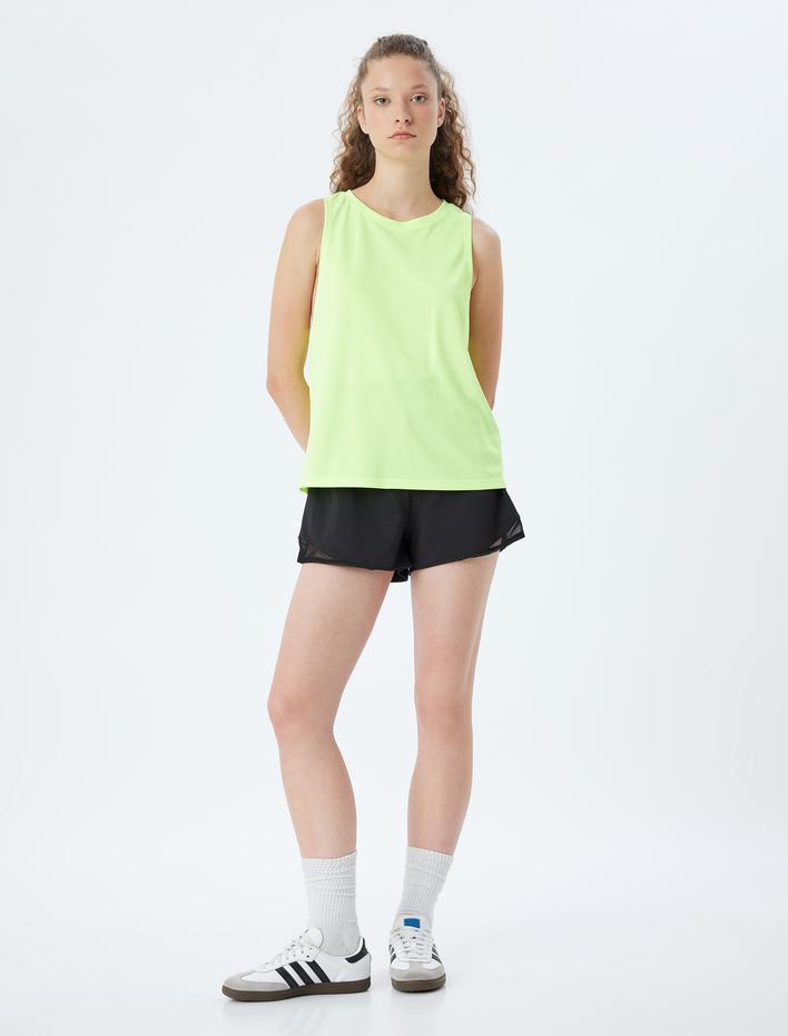  Sporcu Atleti Kolsuz Bisiklet Yaka Sırtı Pencere Detaylı Rahat Kesim