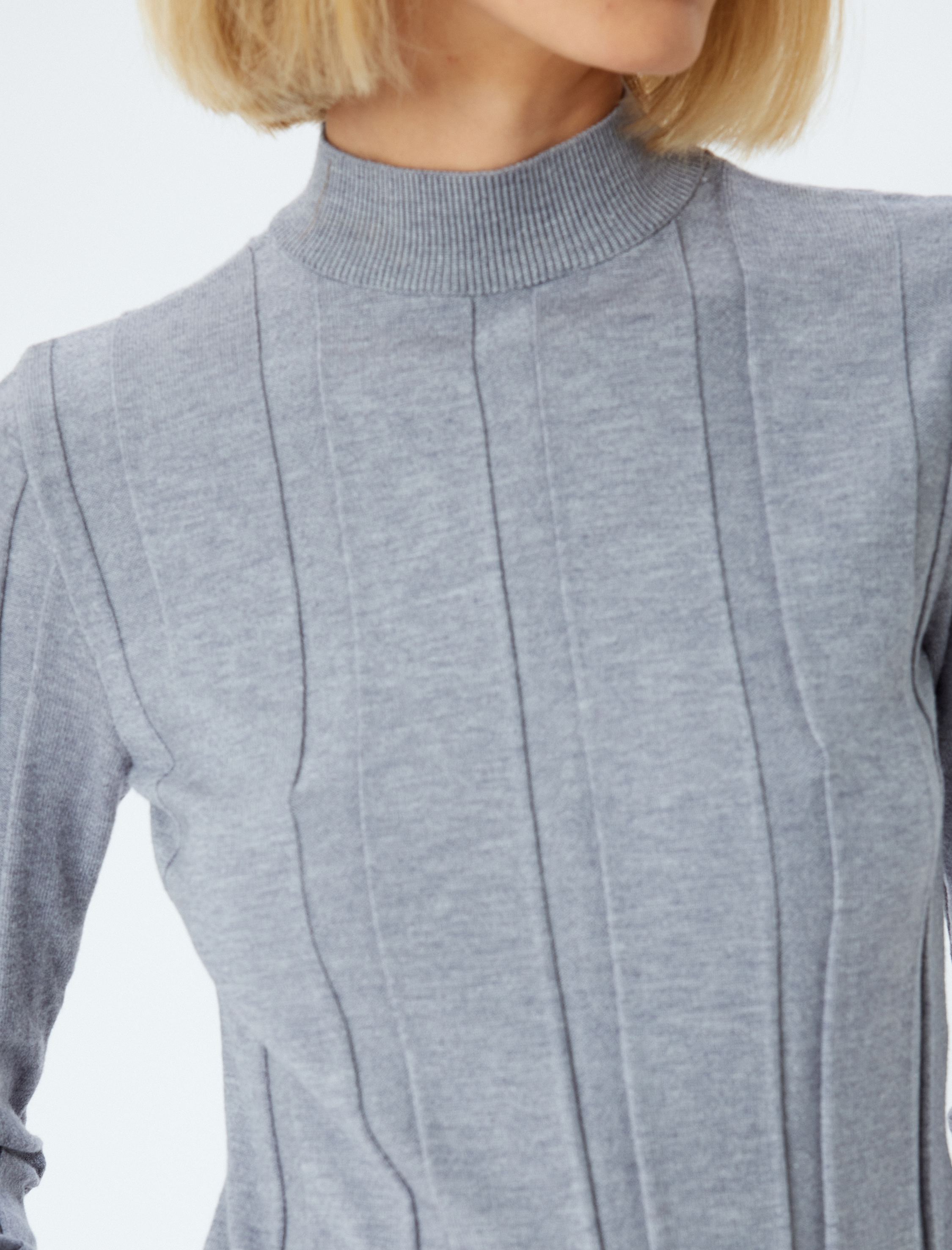   Triko Kazak Dik Yaka Dokulu Uzun Kollu