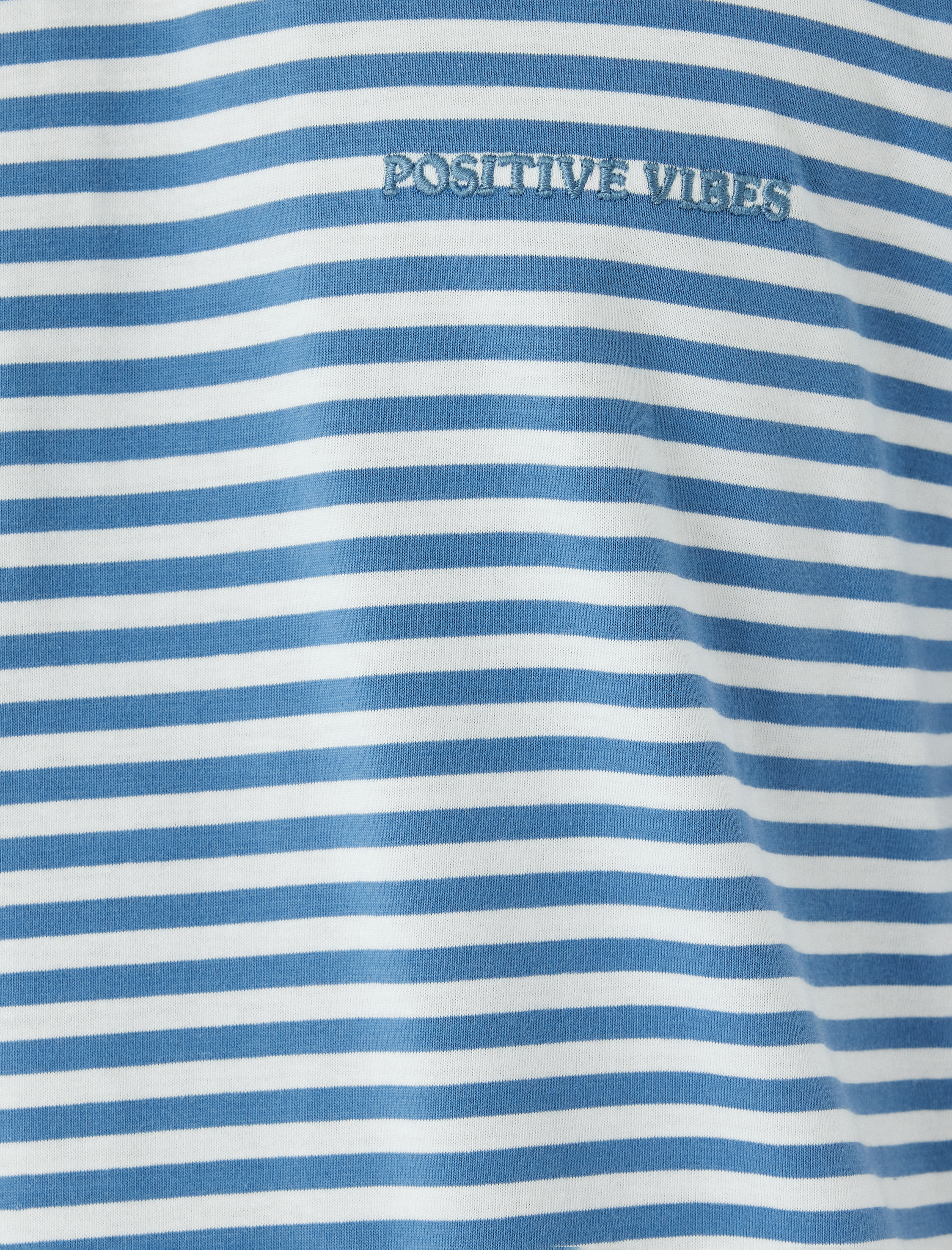   Bisiklet Yaka Tişört Slogan İşlemeli Kısa Kollu Biyeli Pamuklu