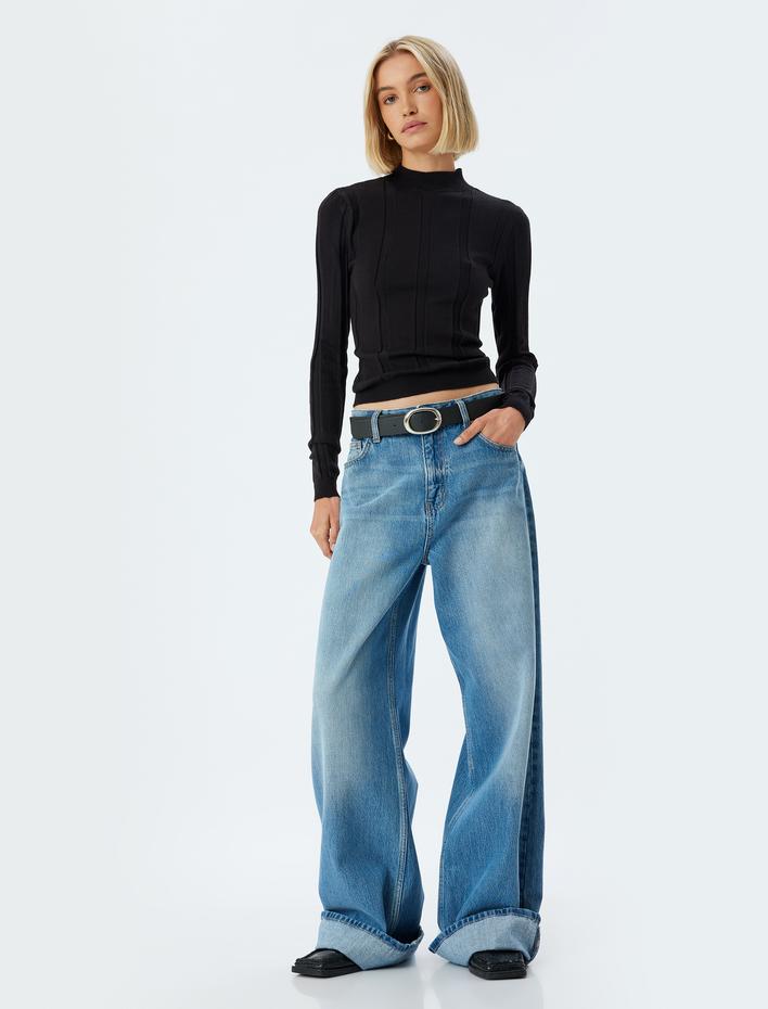  Triko Kazak Dik Yaka Dokulu Uzun Kollu