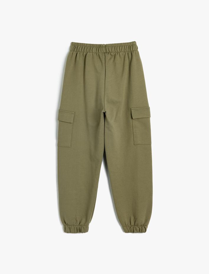 Kız Çocuk Basic Kargo Jogger Eşofman Altı Cepli Beli Lastikli