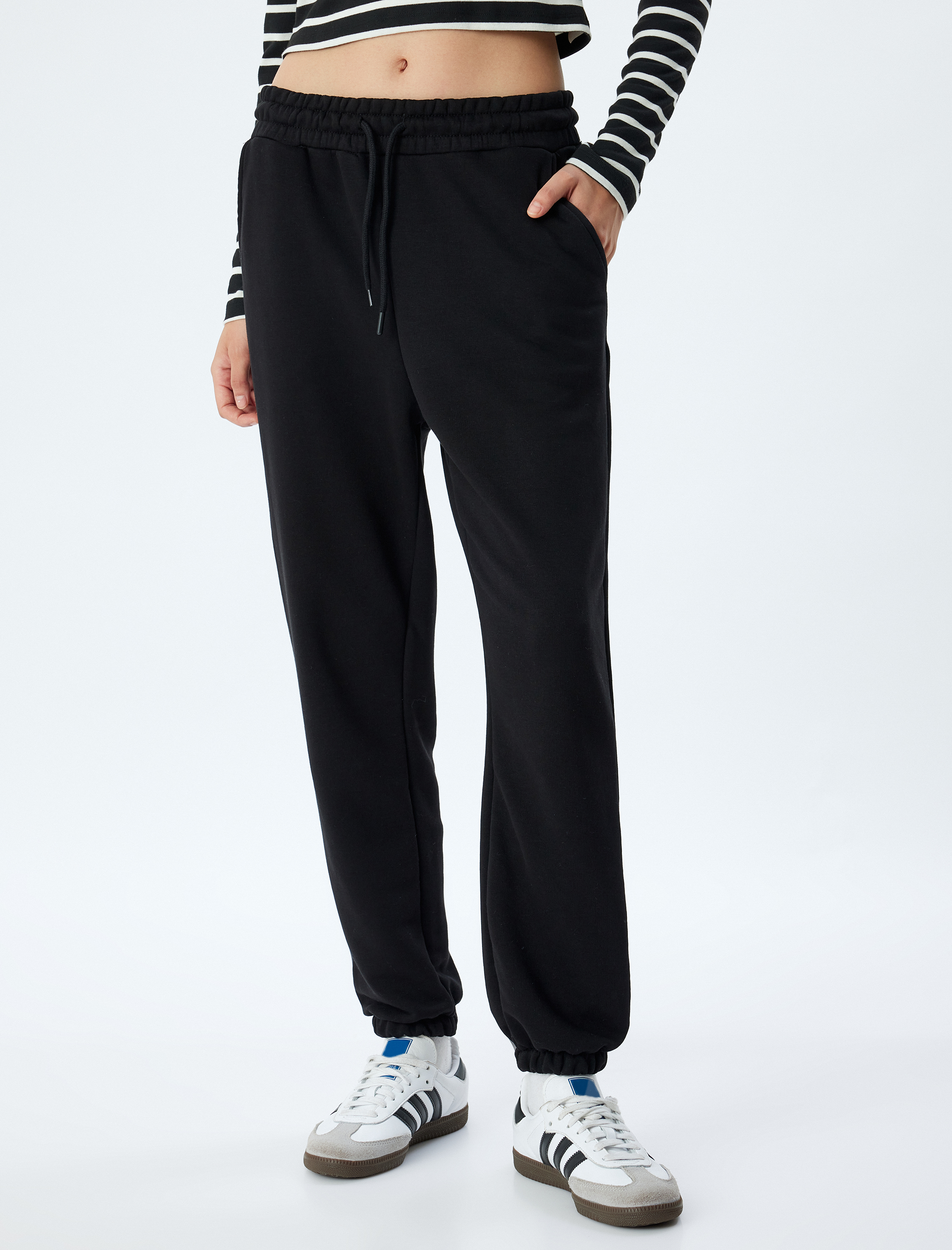   Cepli Beli Bağcıklı Regular Fit Jogger Eşofman Altı