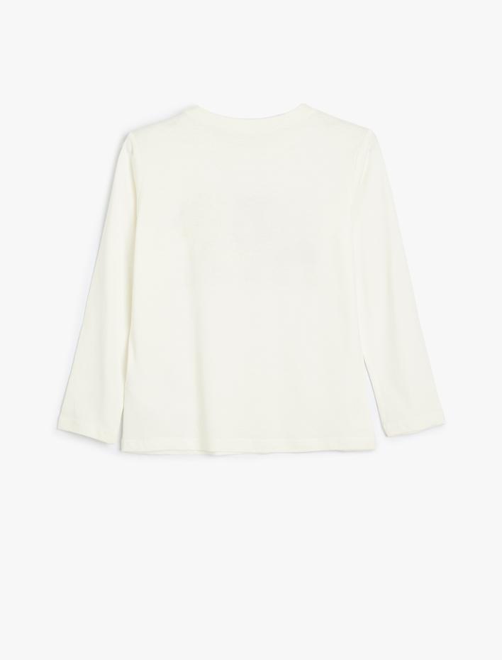 Kız Çocuk Anime Baskılı Uzun Kollu Pamuklu Tişört